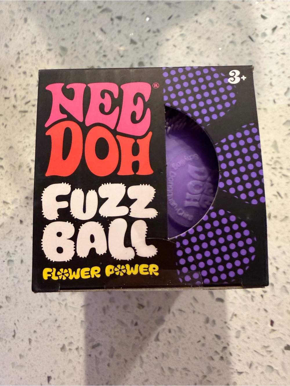 🔥Authentic NeeDoh Fuzz Ball Flower Power- Purple soldout rare squishy stressball